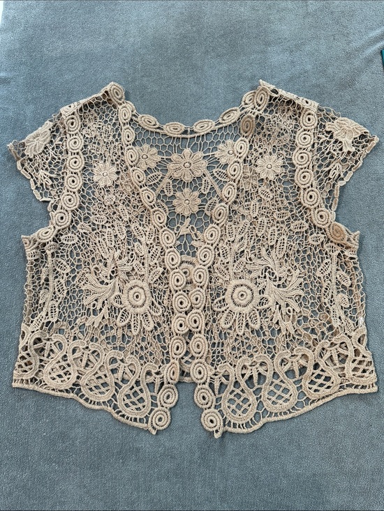 Maurices Tops - Lace Crochet Cap Sleeve Cardigan
